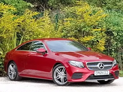 Used Mercedes E220 AMG line 194 HP (142 kW) 2019 Red Coupe