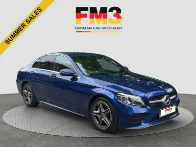 Used Mercedes C220 AMG line 194 HP (142 kW) 2020 Blue Sedan