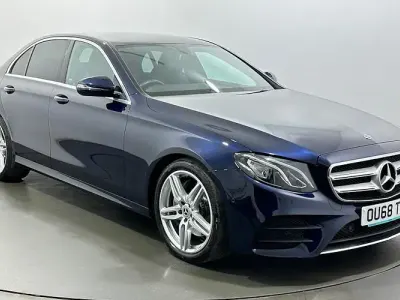 Used Mercedes E220 AMG line 194 HP (142 kW) 2018 Blue Sedan