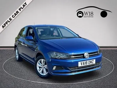 Begagnad VW Polo SE 95 HK (69 kW) 2018 Blå Halvkombi
