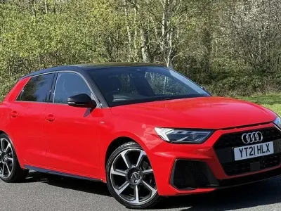 Used Audi A1 Sportback Black Edition 110 HP (80 kW) 2021 Red Hatchback