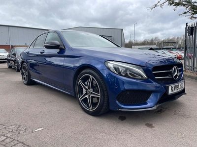 Used Mercedes C220 AMG Line Premium 170 HP (125 kW) 2018 Blue Sedan