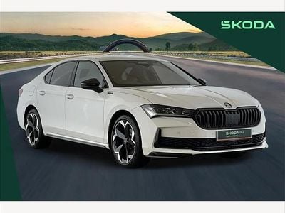 Pure white New 2025 Skoda Superb SportLine Hatchback | £35,990 (Good price)