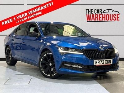 Used Skoda Superb SportlinePlus 190 HP (139 kW) 2023 Blue Hatchback
