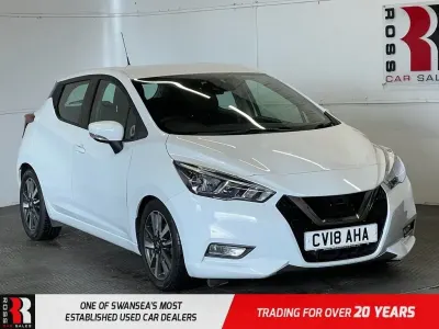 Begagnad Nissan Micra Acenta 90 HK (66 kW) 2018 Vit Halvkombi