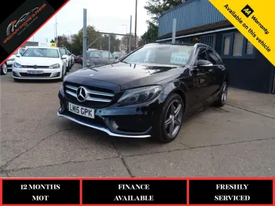 Used Mercedes C220 AMG line 170 HP (125 kW) 2015 Black Estate