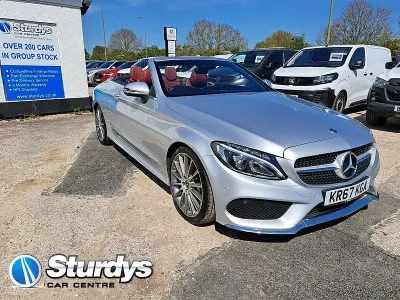 Used Mercedes C250 AMG line 201 HP (147 kW) 2017 Silver Cabriolet