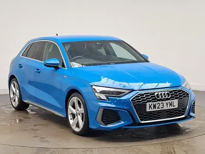 Used Audi A3 S-Line 110 HP (80 kW) 2023 Blue Sedan