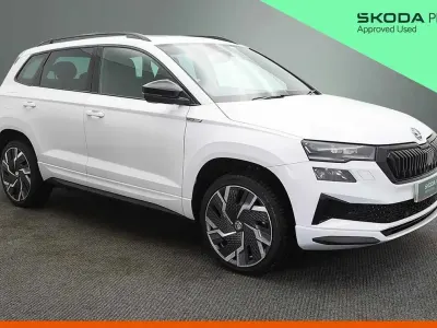 Used Skoda Karoq SportLine 150 HP (110 kW) 2022 Moon white metallic SUV