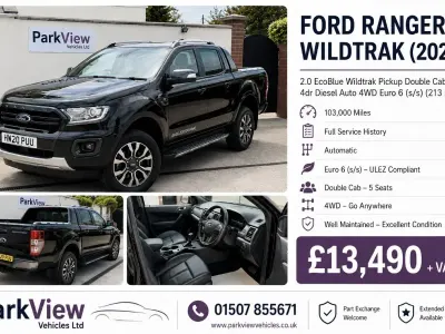 Used Ford Ranger Wildtrack 2020 Black Pickup