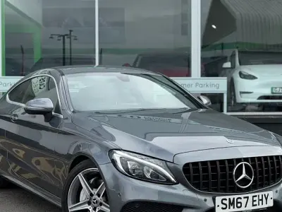 Used Mercedes C220 AMG line 170 HP (125 kW) 2017 Grey Coupe