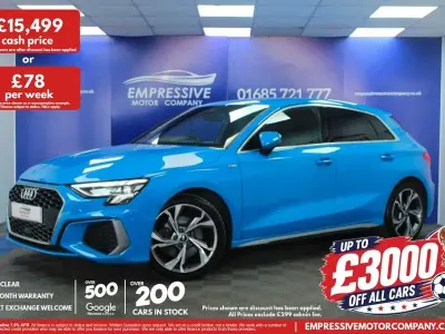 Used Audi A3 Sportback S-Line 150 HP (110 kW) 2021 Blue Hatchback