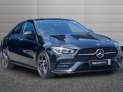 Used Mercedes CLA200 AMG Line Premium 175 HP (128 kW) 2023 Cosmos black Coupe