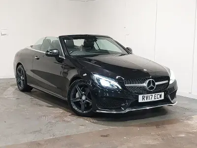 Used Mercedes C220 AMG line 170 HP (125 kW) 2017 Black Cabriolet