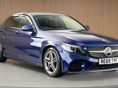 Used Mercedes C300 AMG line 245 HP (180 kW) 2019 Brilliant blue Sedan
