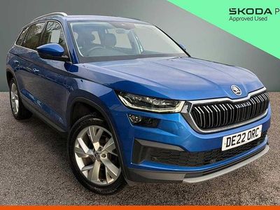 Used Skoda Kodiaq SE L 147 HP (108 kW) 2022 Race blue metallic SUV