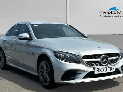 Used Mercedes C300e AMG line 320 HP (235 kW) 2020 Silver Sedan