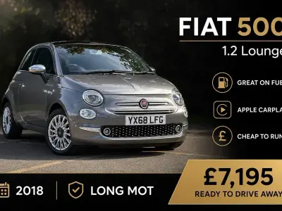 Used Fiat 500 Lounge 69 HP (50 kW) 2018 Grey Hatchback