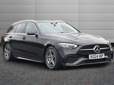 Obsidian black Used 2024 Mercedes C200 AMG line Estate | £27,495 (Good price)