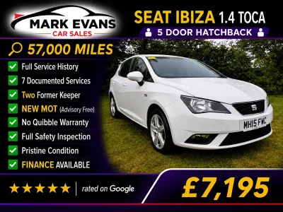 Used Seat Ibiza 85 HP (62 kW) 2015 White Hatchback