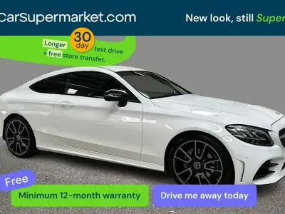 Begagnad Mercedes C200 AMG line 184 HK (135 kW) 2019 Vit Sportkupé
