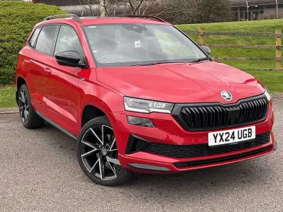 Used Skoda Karoq SportLine 150 HP (110 kW) 2024 Velvet red metallic SUV