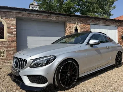 Used Mercedes C220 AMG Line Premium 170 HP (125 kW) 2015 Silver Coupe