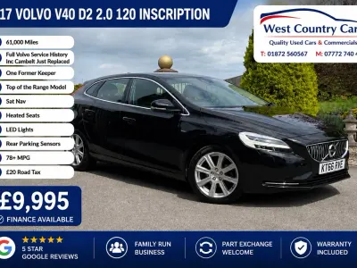 Used Volvo V40 Inscription 120 HP (88 kW) 2017 Black Hatchback
