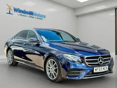 Used Mercedes E220 AMG line 194 HP (142 kW) 2019 Blue Sedan