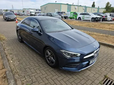 Used Mercedes CLA180 AMG line 136 HP (100 kW) 2020 Blue Coupe
