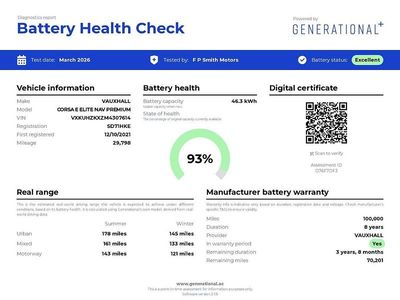 Used Vauxhall Corsa-e Elite 98 kW (134 HP) 2021 Blue Hatchback