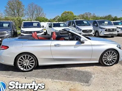 Used Mercedes C250 AMG line 201 HP (147 kW) 2017 Silver Cabriolet