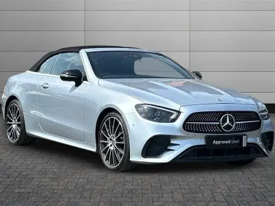 Used Mercedes E300 AMG line 258 HP (189 kW) 2023 High tech silver Cabriolet