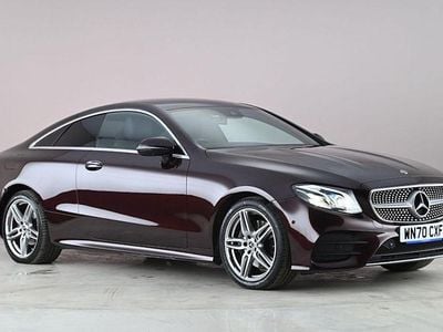 Begagnad Mercedes E220 AMG Line Premium 194 HK (142 kW) 2020 Röd Sportkupé