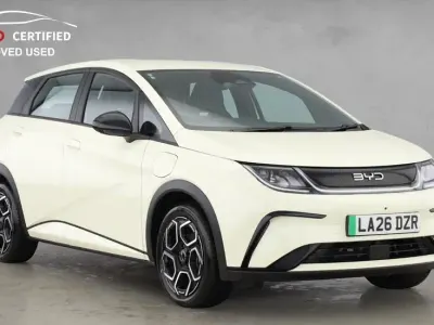 New BYD Dolphin Boost 130 kW (177 HP) 2026 Cream white Hatchback