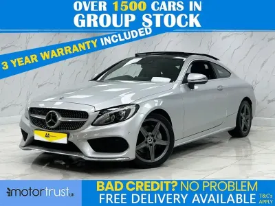 Used Mercedes C220 AMG line 170 HP (125 kW) 2017 Silver Coupe
