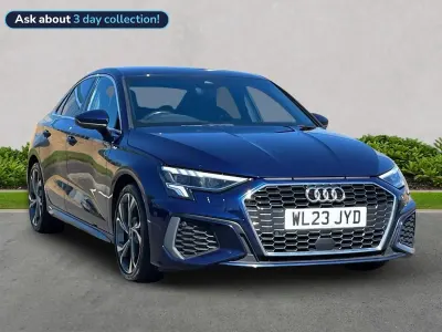 Begagnad Audi A3 S-Line 108 HK (79 kW) 2023 Blå Sedan
