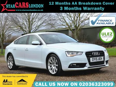 Usado Audi A5 Sportback Design 225 CV (165 kW) 2015 Blanco Utilitario