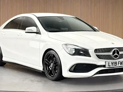 Used Mercedes CLA200 AMG line 156 HP (114 kW) 2019 White Coupe