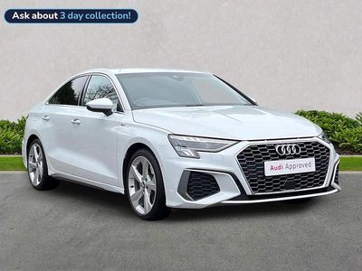 Glacier white metallic Used 2021 Audi A3 S-Line Sedan | £21,518 (Fair price)