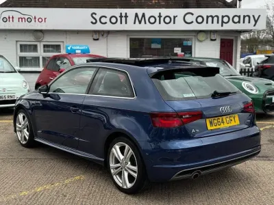 Used Audi A3 S-Line 110 HP (80 kW) 2014 Blue Hatchback