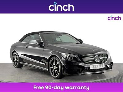 Black Used 2019 Mercedes C220 AMG Line Premium Cabriolet | £22,099 (Fair price)