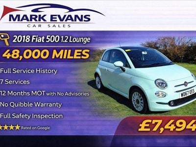 Used Fiat 500 Lounge 69 HP (50 kW) 2018 Green Hatchback