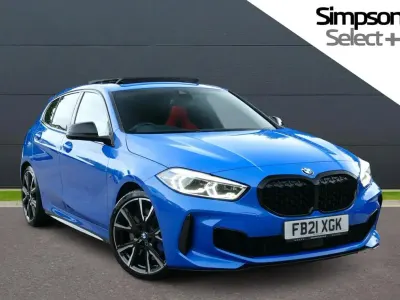 Used BMW M135 Comfort Edition 301 HP (221 kW) 2021 Blue Hatchback