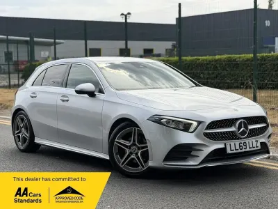 Used Mercedes A200 AMG line 163 HP (119 kW) 2019 Silver Hatchback