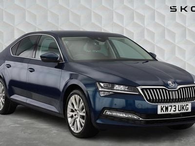 Petrol blue metallic Used 2023 Skoda Superb SE L Hatchback | £21,000 (Fair price)