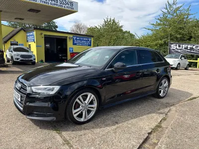 Used Audi A3 S-Line 116 HP (85 kW) 2018 Black Sedan