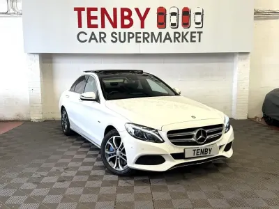 Begagnad Mercedes C350e Premium Plus 293 HK (215 kW) 2017 Vit Sedan