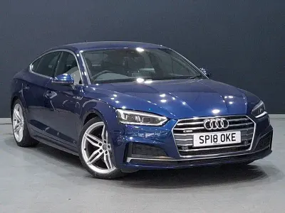 Used Audi A5 S-Line 190 HP (139 kW) 2018 Blue Coupe