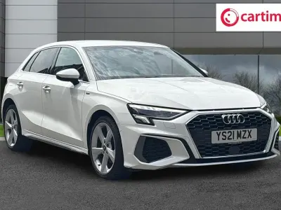 Used Audi A3 Sportback S-Line 150 HP (110 kW) 2021 White Hatchback